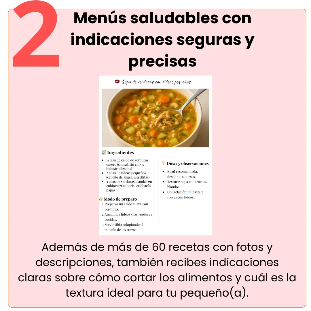 Menús saludables con indicaciones seguras y precisas